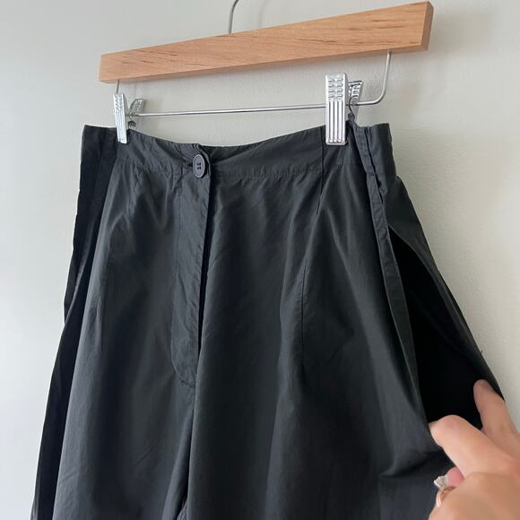 Rundholz Black Label Black Wide Leg Cotton Buttonfly Trouser Pants, Size Small - Picture 4 of 14